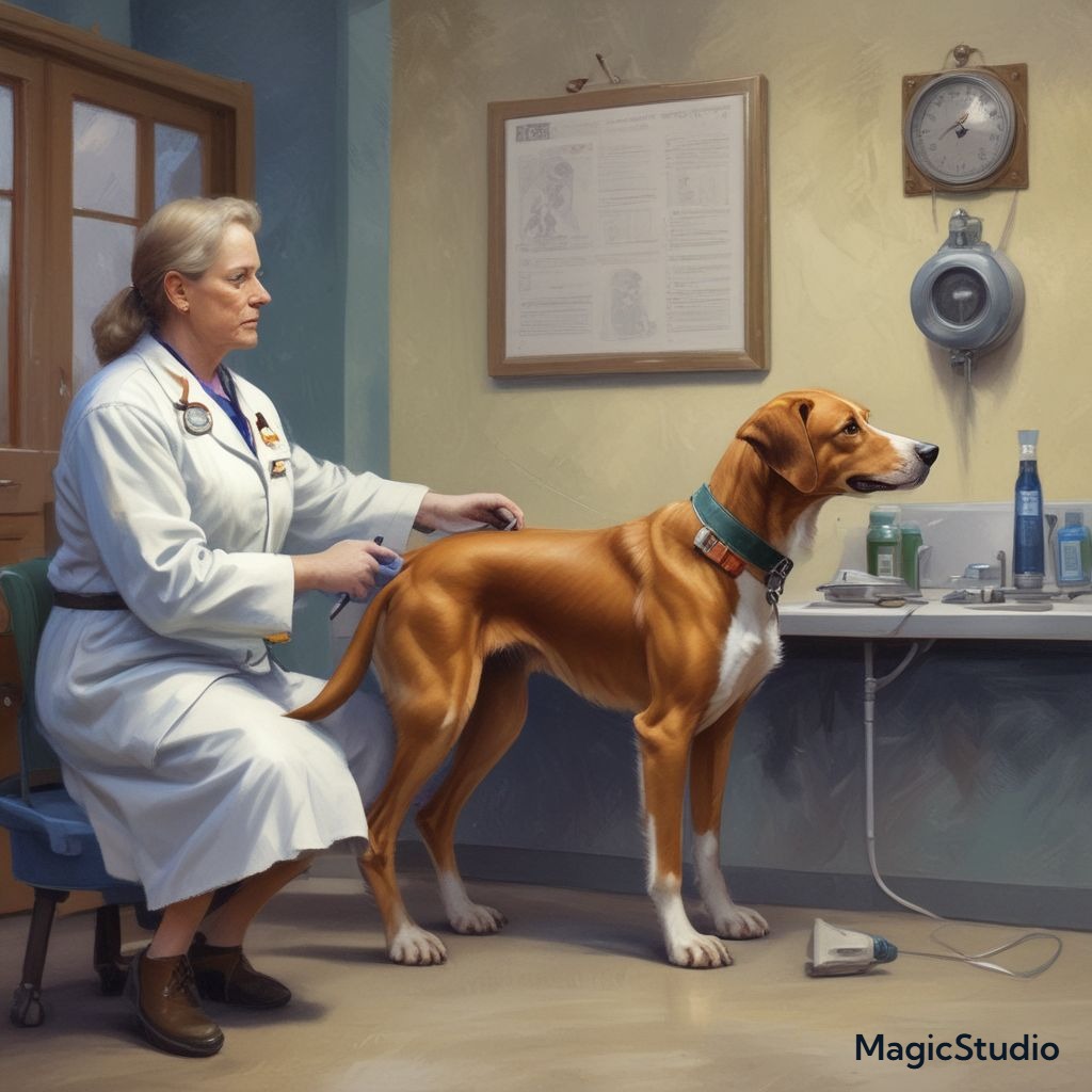 Vétérinaire examinant un chien